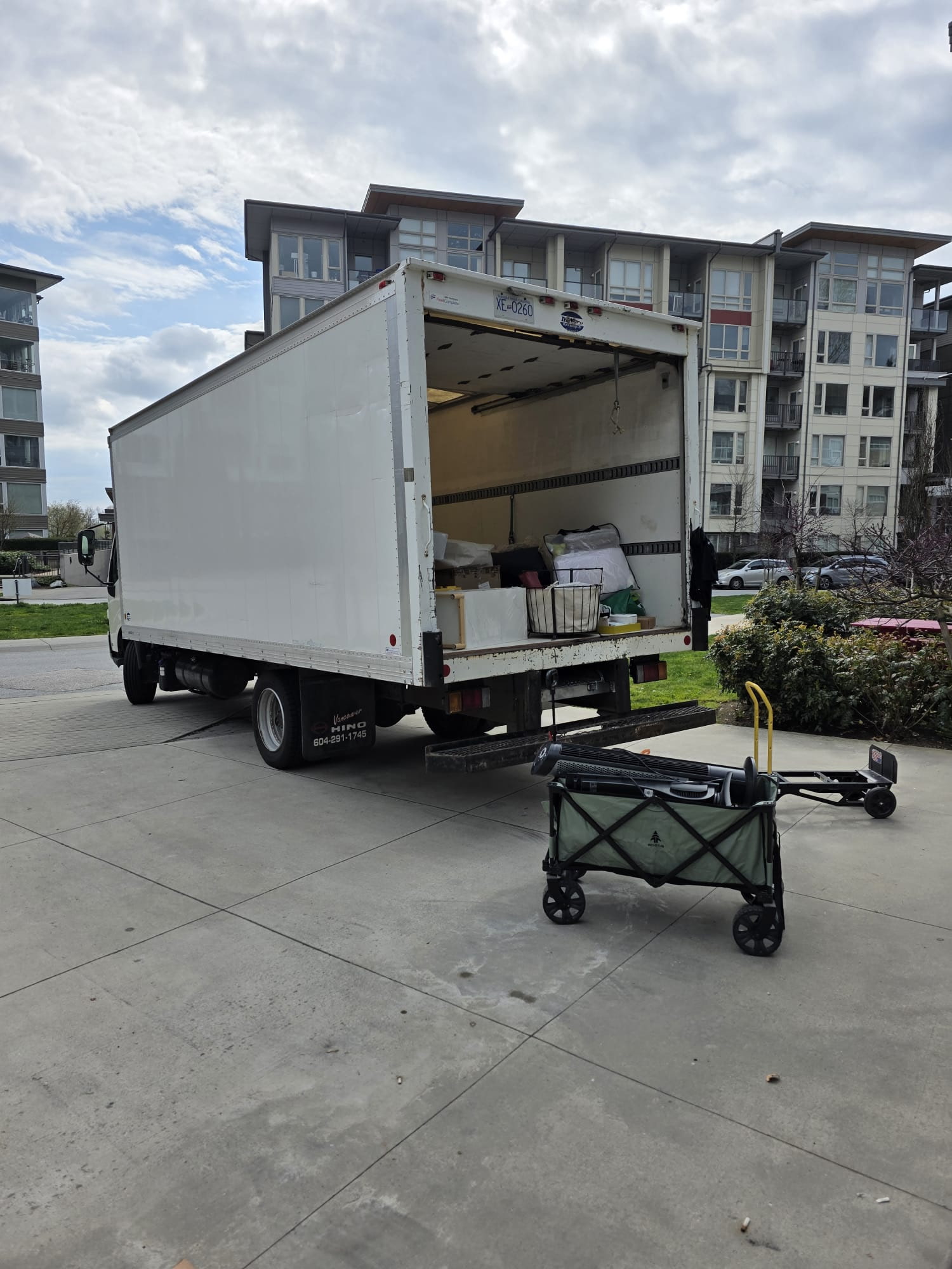 Moving truck loaded for a Vancouver move